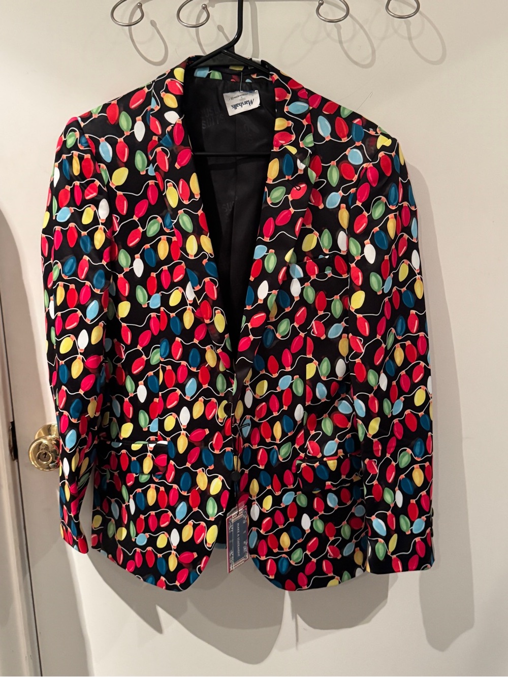 Multicolor Holiday Bulb Print blazer